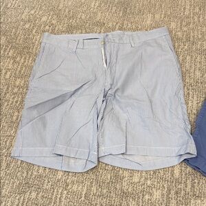 Peter Millar Blue and White Flat Front Shorts